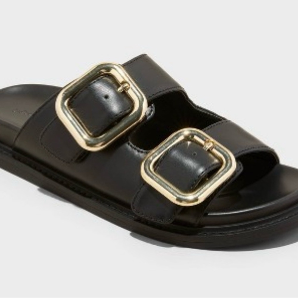 Universal Thread Collins Sandals with Gold Buckles 🖤